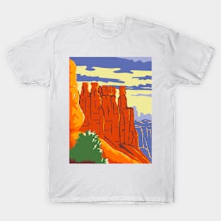 Bryce Canyon National Park in Paunsaugunt Plateau Garfield County and Kane County Utah WPA Poster Art Color T-Shirt